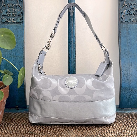 Coach Handbags - 💎 Coach 💎 Silvery Blue Hobo Shoulder Bag